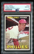 1967 Topps #455 Tommie Agee PSA 8