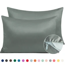 2 Satin Pillowcase Standard Queen King Ultra Soft for Hair and Skin Pillow Case