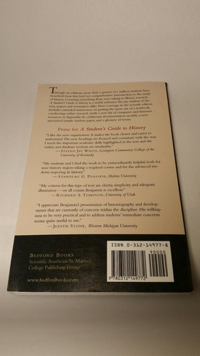A Student's Guide to History by Benjamin, Jules R. Seventh Edition - Imagen 2 de 11