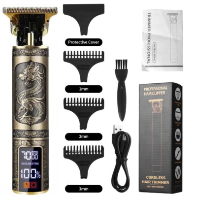 Cordless Beard Trimmer for Men Adjustable Hair Mustache Trimmer with LED Display