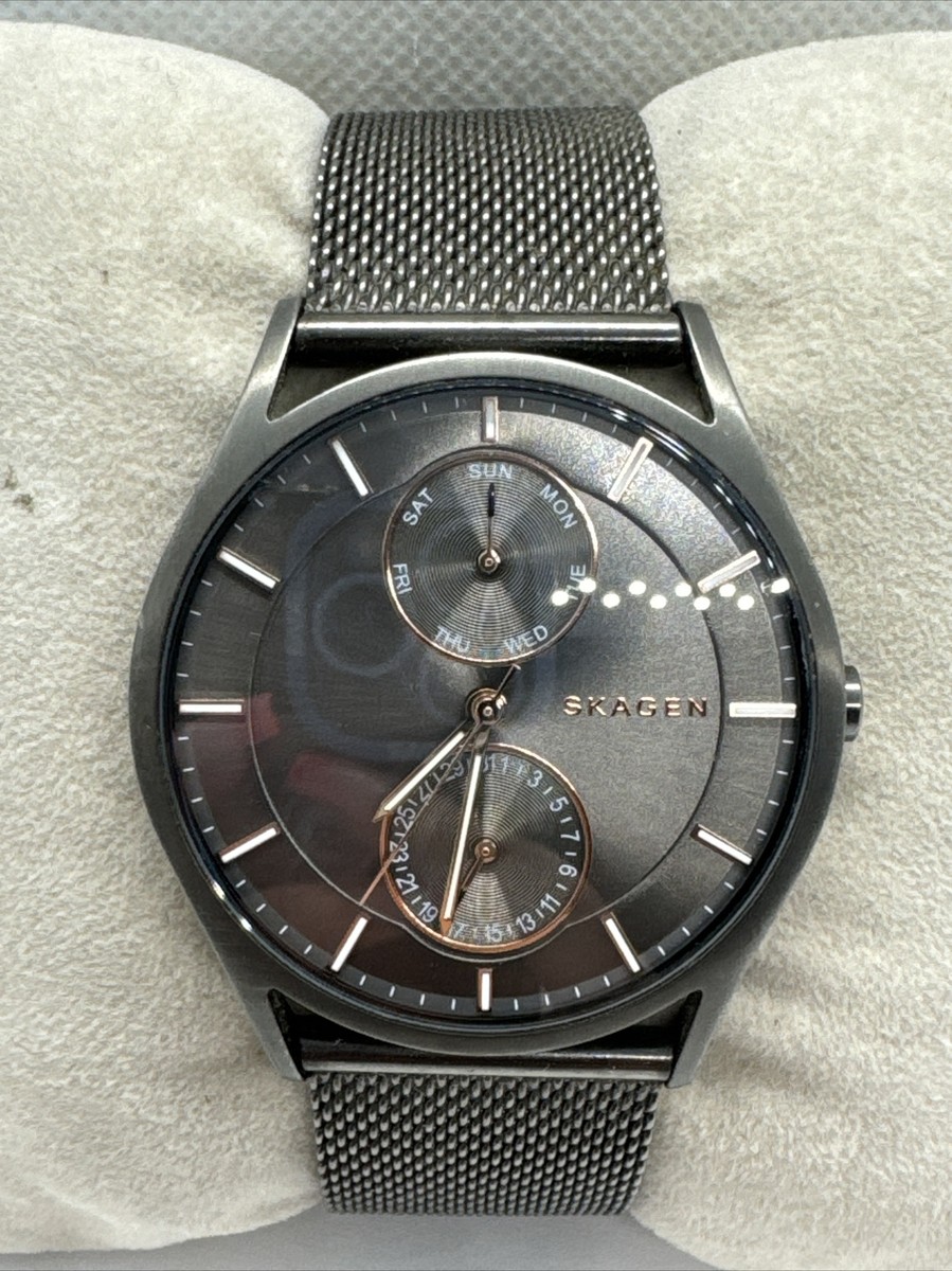 Skagen Charcoal Mesh Watch Skagen Holst SKW6180 Women's Charcoal