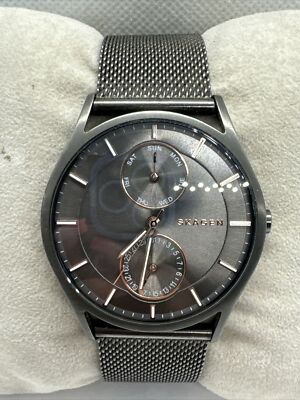 Skagen Holst SKW6180 Women\'s Charcoal Steel Mesh Analog Dial Quartz Watch AEA273 Amazon.com: Skagen Men main image 2