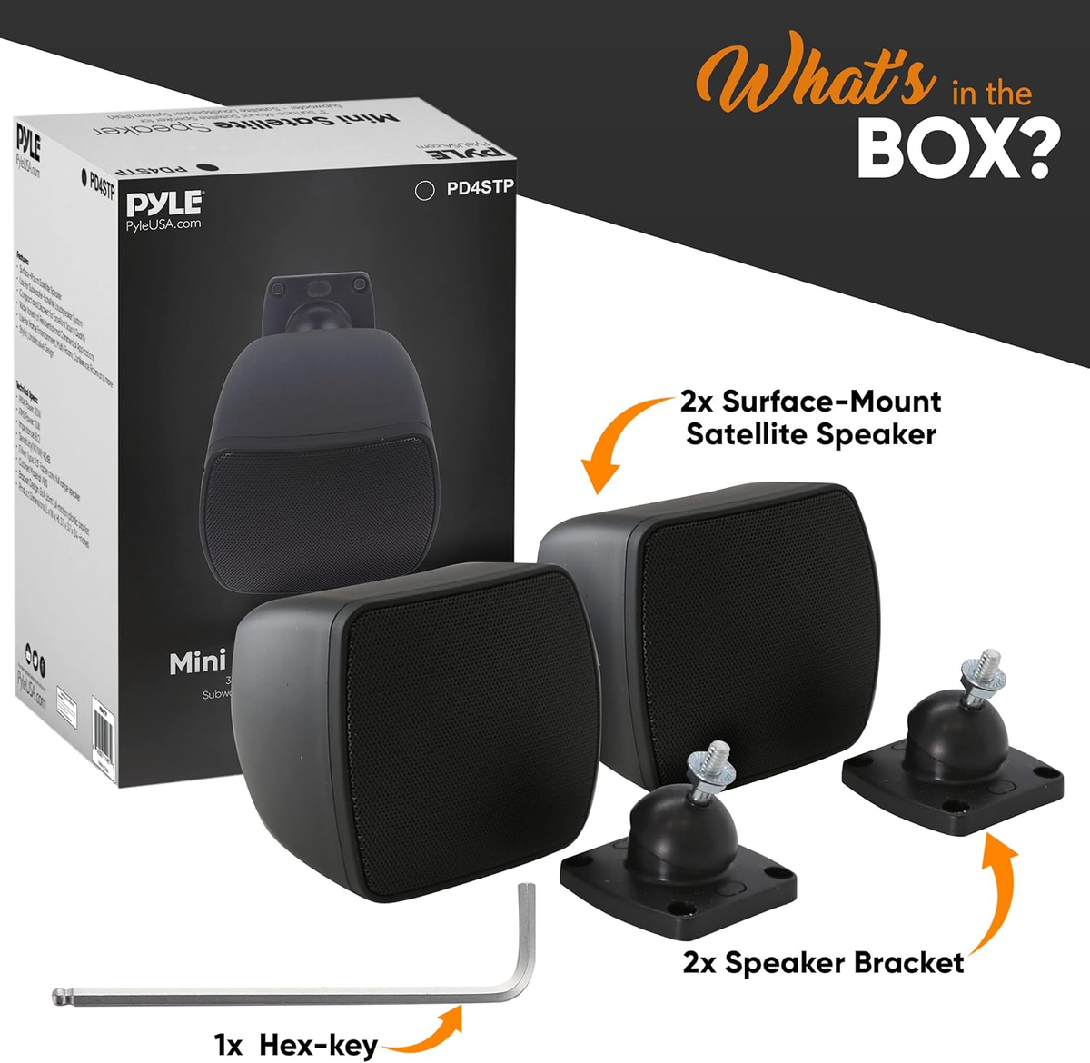 usa Mini Satellite Speaker - 3'' Surface-Mount Satellite