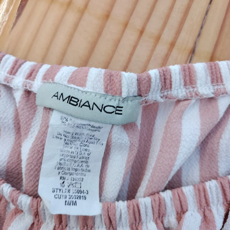 Blusa mujer ambiance rosa blanco rayas talla m Foto 2 de 4