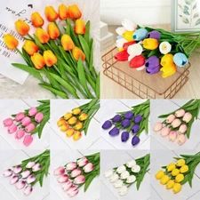 Artificial PU Tulip Flowers Fake Flower Bouquet Real Touch Home Party Decor✔