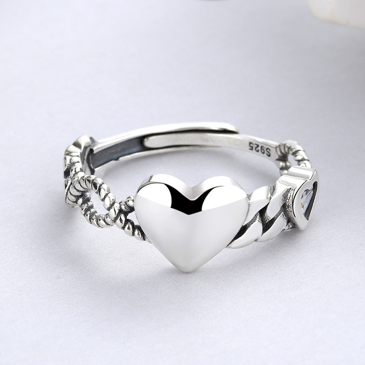指輪・リング Sterling Silver925 Hanging Chain Ring For Men & Women Amazon.com: Spinner Band And Chain Silver Ring, Oxidized