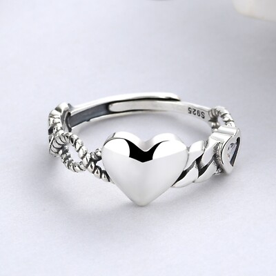 【VINTAGE HOLLYWOOD】silver925 Twist Rope Ring 指輪☆関税込 Real 925 Sterling Silver Band Men Women Lucky Heart Twist
