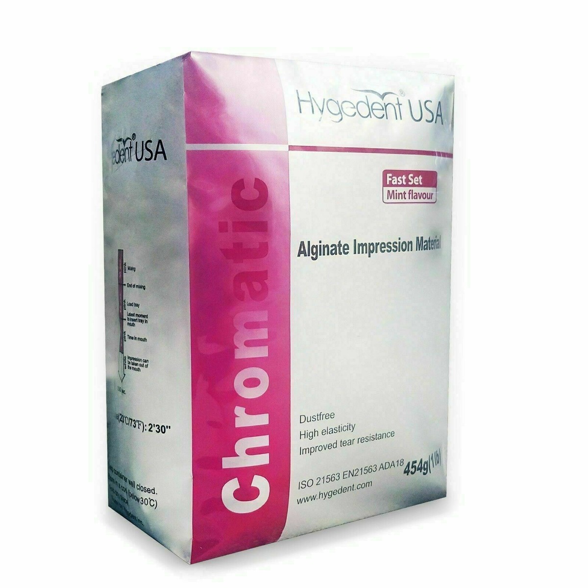 Dental Impression Kit HYGEDENT Chromatic Fast Set MINT Flavour Dustfree - Alginate Impression 2 Lb Alginate Molding Powder Refill