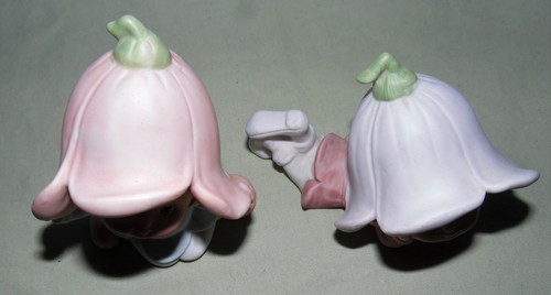 Set of 2 Adorable HOMCO Fairy Pixie Elves Tulip Porcelain Bisque Figurines 5615 - Picture 5 of 8