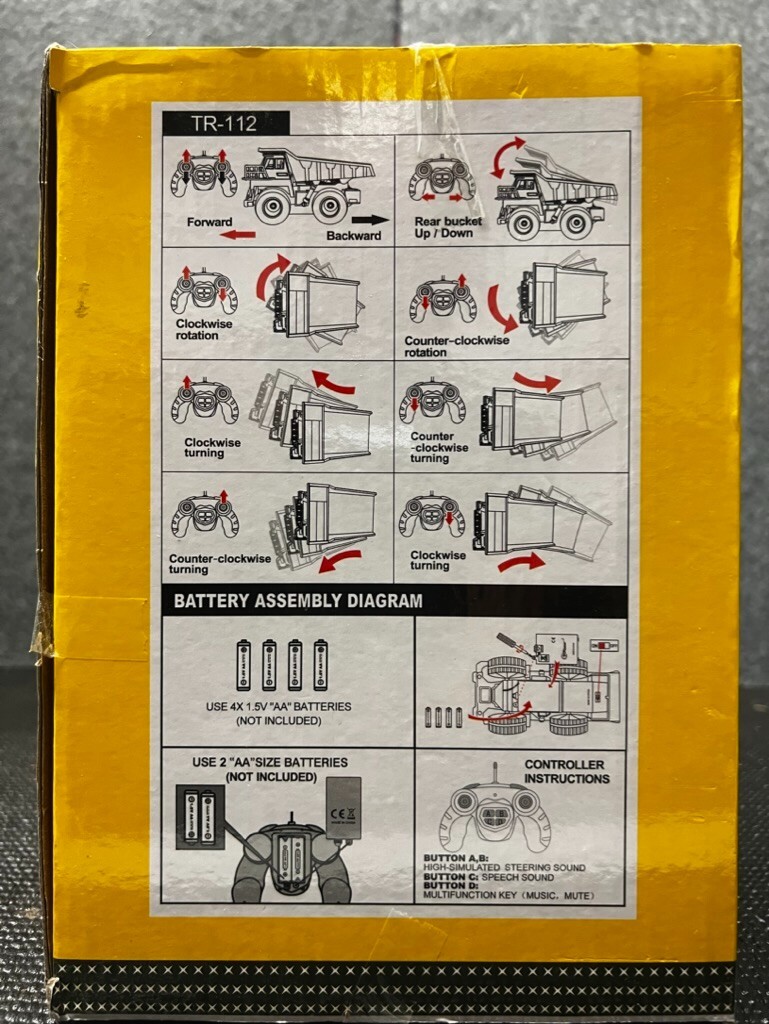 Top Race TR112 5 Channel 1/18 Scale Radio Control Dump Truck for ages 5