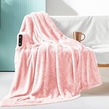 Plush Fuzzy Large Fleece Throw Blanket 50" x 70" - Soft, 50x70 IN Light Pink