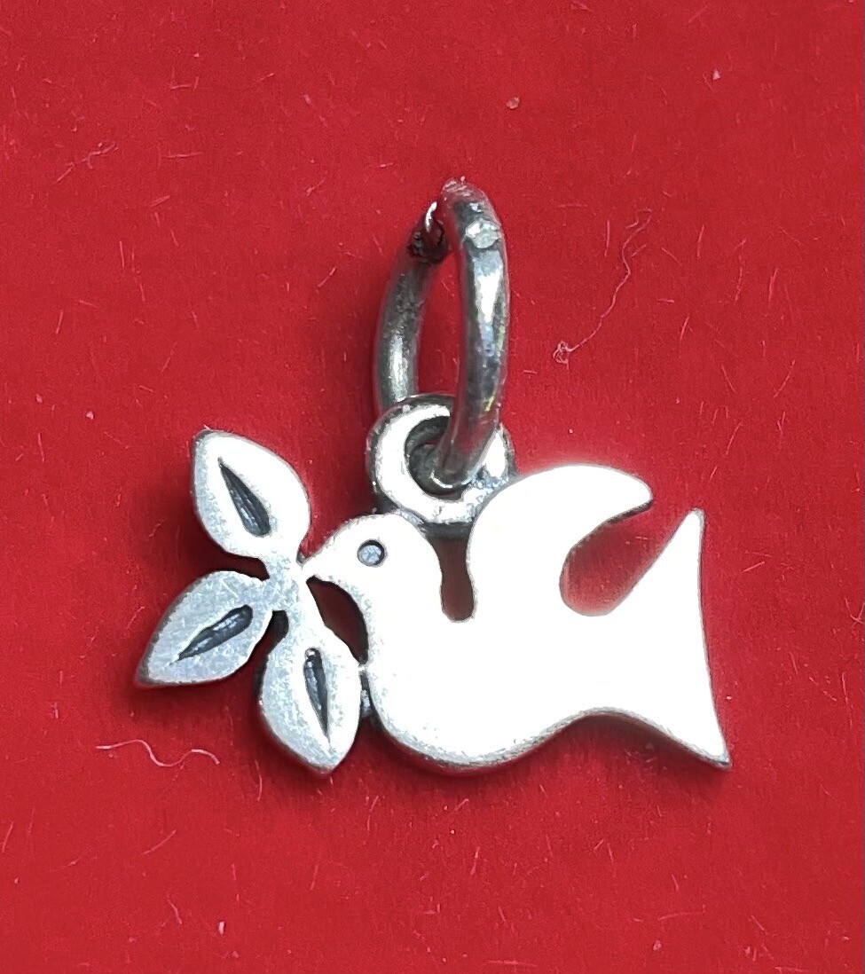 James Avery Sterling Silver Mini La Paloma Dove Charm Gem