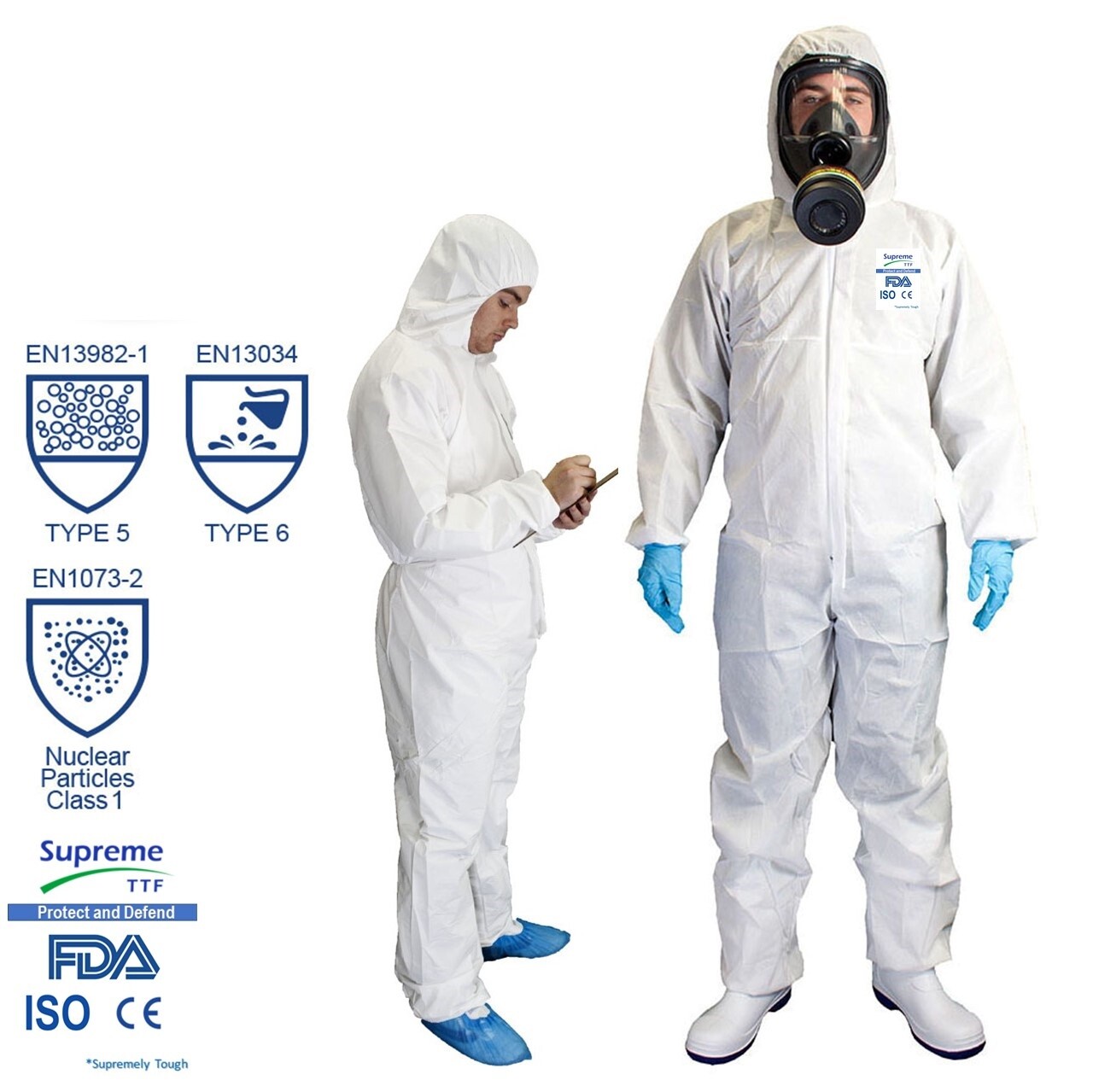 Disposable Hooded Overalls White Paper Coveralls Breathable Boiler Suit