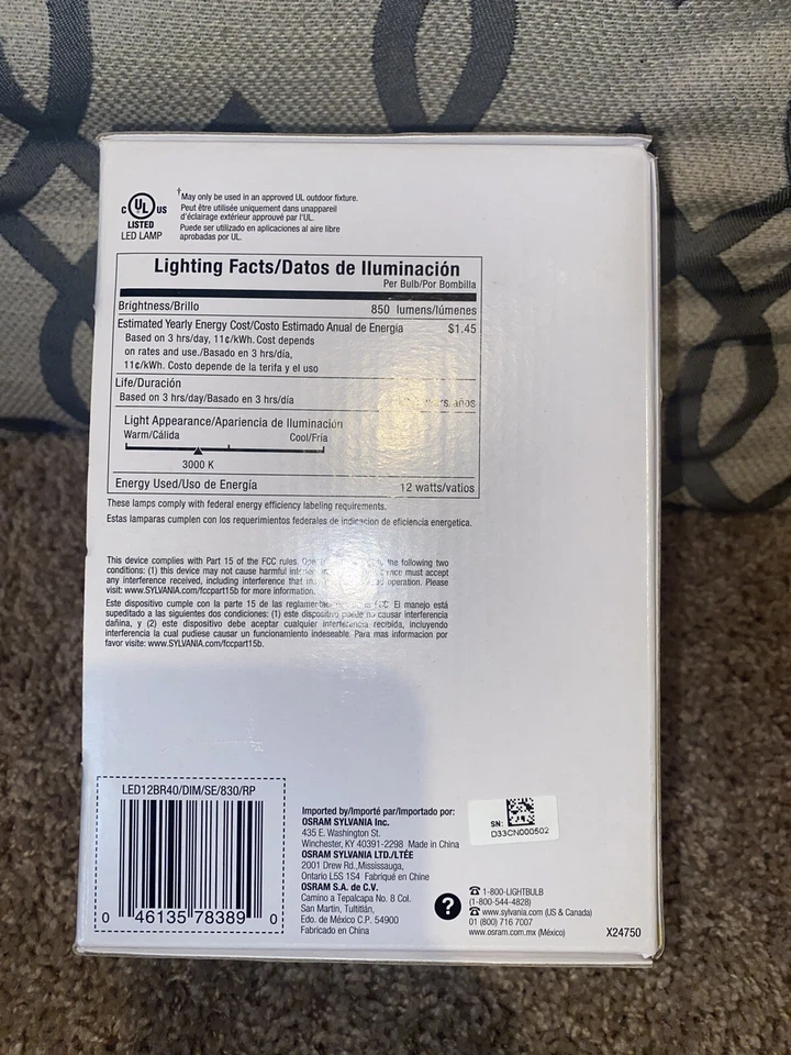 SYLVANIA LED Flood BR40 Light Bulb, Large Base, 3000k Energy Efficient - Image 3 of 4