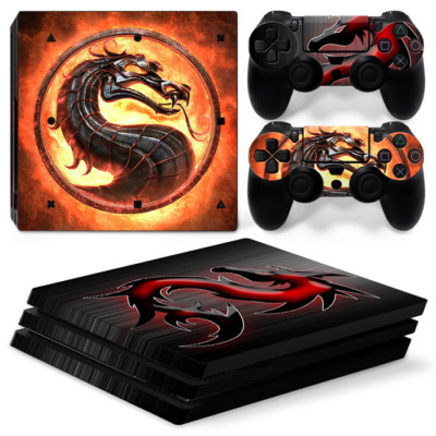 For PS4 PRO Console & 2 Controllers Dragon Vinyl Cover Skin Decal 