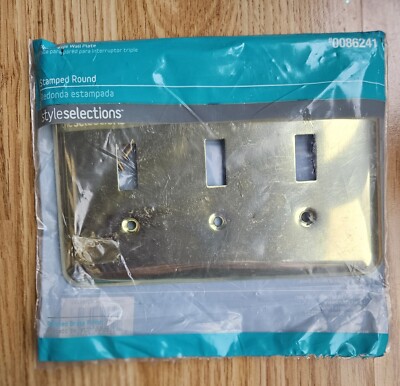 Wall Plate Triple Toggle Styles Selections Polished Brass 0086241 NEW Gold Color