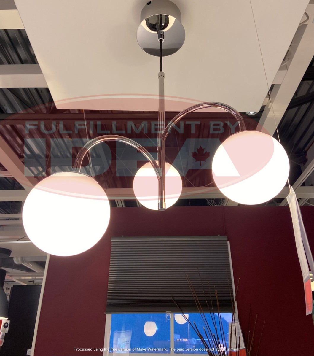 New IKEA SIMRISHAMN White Pendant Lamp 3-Armed 55 cm (22 