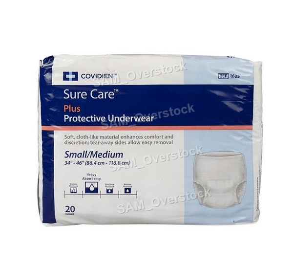 Covidien SureCare Plus Incontinence Pants 20 Pack (1605) for sale