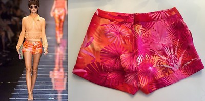 Vintage GIANNI VERSACE RUNWAY SS 2000 Sexy Silk Pants Shorts ICONIC  PRINT!!!