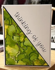 Stampin Up Card Kit Alcohol Ink Leaves Foiling Thinking Of You