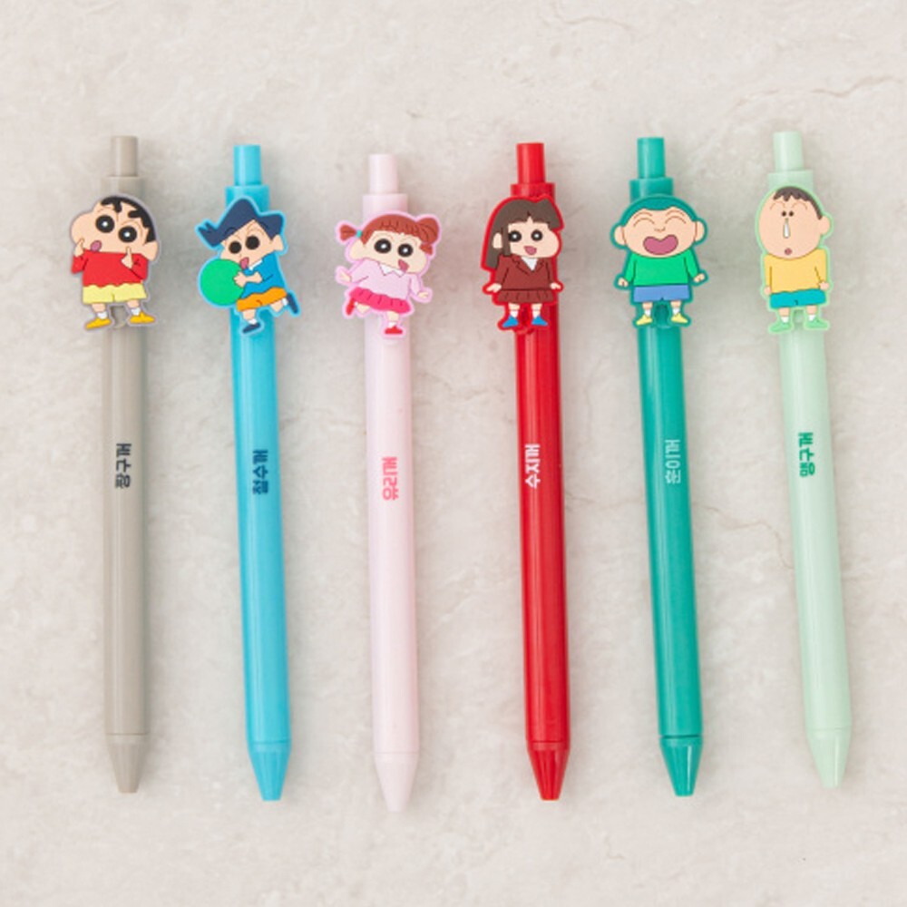 Crayon Shin-chan Knock Color Gel Pen 6pcs Set (Black, 0.38 mm) | eBay