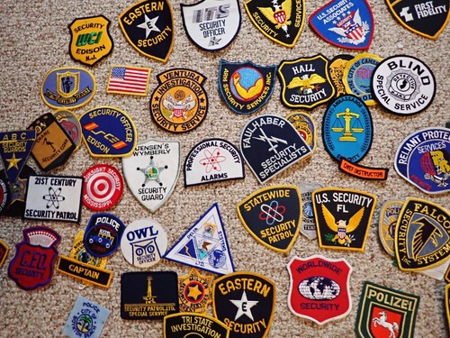 POLICE SECURITY PATCH COLLECTION ASSORTED 52 OBSOLETE PATCHES BX 6#5
