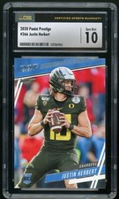 JUSTIN HERBERT 2020 Panini Prestige #266 Oregon Chargers Rookie CSG 10 Gem Mint