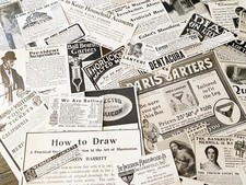 c1900s Old Magazine Print Ad Clippings Vtg Junk Journal Paper Craft Supply Lot K