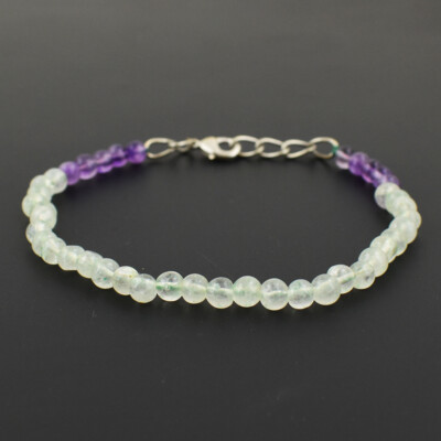 40 kt Erdabbau 6 Zoll lang Aventurin & Amethyst Perlen Damen Armband JK 10E327