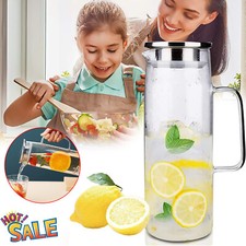 Glass Water Jug 1.5L Glass Water Pitcher Borosilicate Glass Jugs for Juice Milk