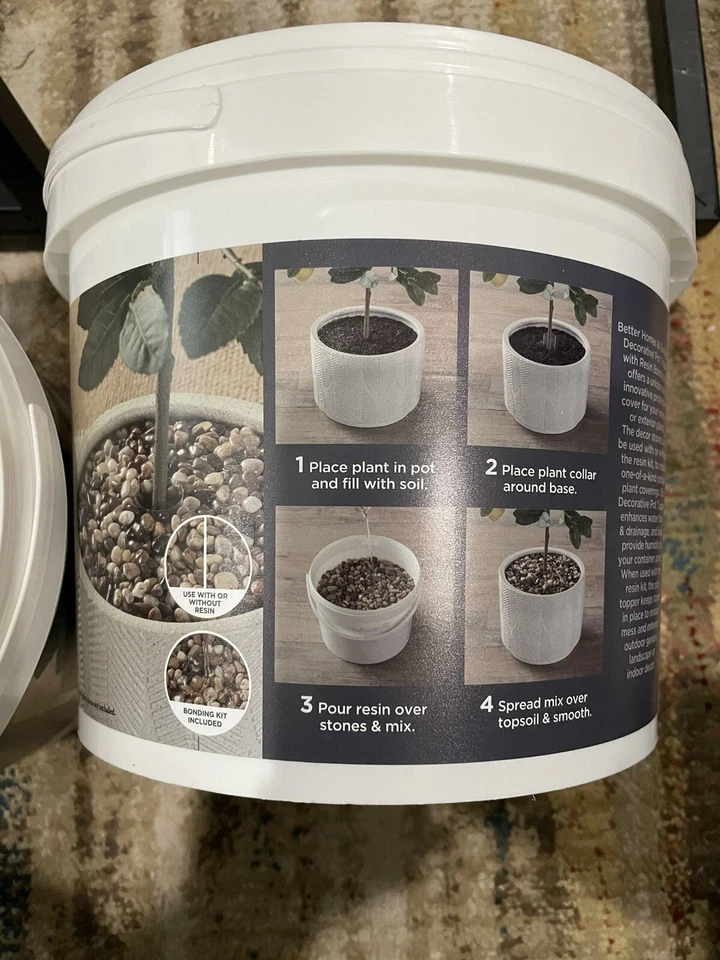 Nuevo 2X 6 libras Decorativo Maceta Topper Piedras Decorativas Con Kit de Encuadernación de Resina Hecho en EE. UU. Foto 3 de 4