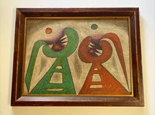 MID CENTURY PAINTING ABSTRACT SURREALISM CUBISM MODERNISM JOSE MARIA DE SERVIN