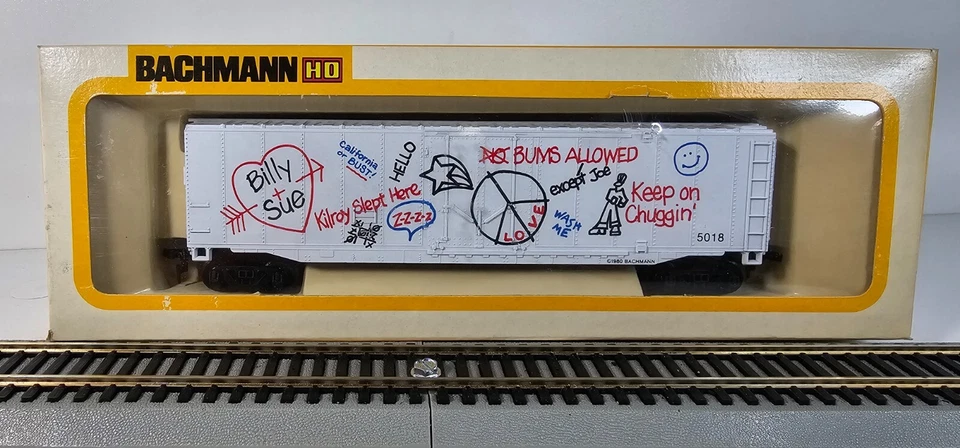 HO Bachmann #1087 Graffiti Steel Box Car VTG 1980 NOS - Image 2 of 4