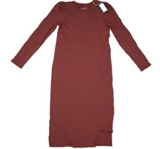Universal Threads Co. Puff Long Sleeve T Shirt Midi Dress Brown Womens S