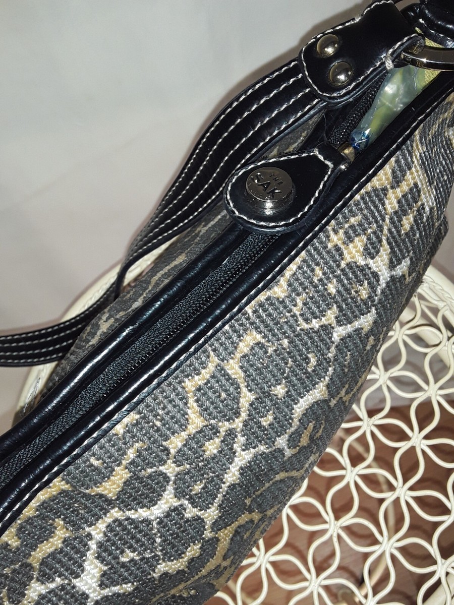 The Sak Womens Small Leopard Print Woven Look Shoulder Bag