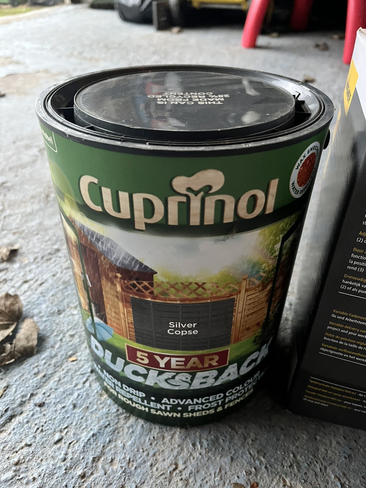 Cuprinol 5 Year Ducksback Garden Shed & Fence Paint 5L Colour Silver
