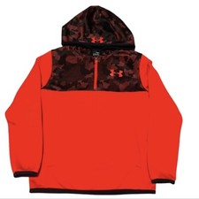 Under Armour Storm Coldgear Boys Size YMD Red Fleece Hoodie Sweater