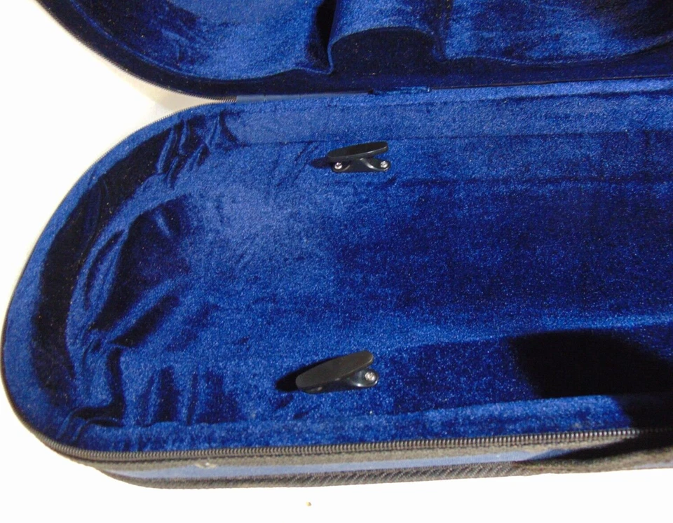 Blue Violin Case Sock Style Light Weight Maestro Quality Hard Case Canvas Velvet - Image 4 of 4