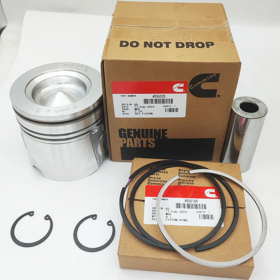 Kit de 6 anillos de pistón y pistón Cummins 4955520 para Dodge Ram 2007-2019 6,7 L Foto 2 de 4