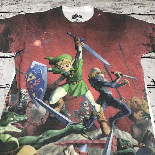 The Legend of Zelda Ocarina of Time 3D T Shirt Nintendo 2013 M all over print - Picture 2 of 6