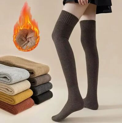 Women Winter Warm Leg Warmers Extra Long Knit Crochet Socks Stockings Leggings