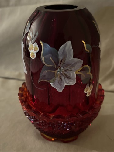 ❤️VTG FENTON RUBY RED FAIRY LAMP. SIGNED & NUMBERED. AMAZING! #1103 - Picture 3 of 7