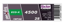 Hacker Motor TopFuel LiPo Akku 20C Eco-X 4500mAh 2S MTAG, XT90 - 94500231