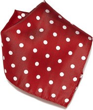 RED with WHITE Polka Dots Handkerchief Pocket Square Hanky Men'S Handkerchiefs,
