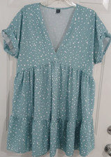 Womens Shein Polka Dot Babydoll Dress Size Large