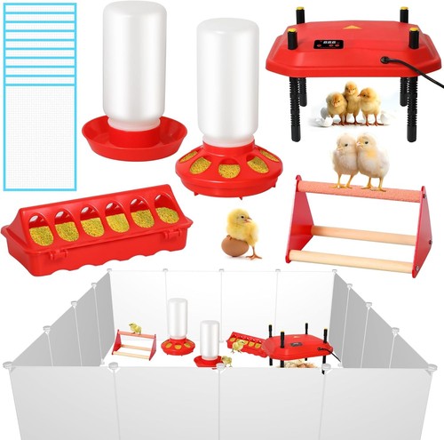Chicken Brooder Box for Chicks Starter Kit Includes 12 * 12inch Brooder ...