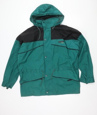 Outdoor Scene Herren Grün Regen Mantel Jacke M Kapuze PVC Wasserdicht
