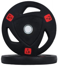 Signature Fitness Vinyl Coated Cast Iron Plate Weight Plate for Strength Trainin