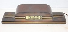 Vintage Art Deco LAWSON 490 New Yorker Electric Shelf Roll/Flip Clock WORKS!!