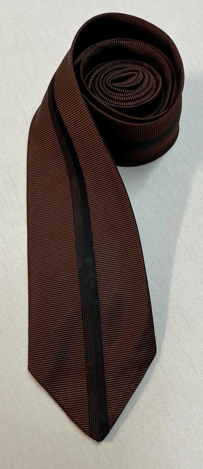 Corbata de cuello Haband Paterson NJ vintage años 50 1960 rayón 55” Rockabilly marrón oxidado Foto 2 de 4
